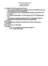 Đề kiểm tra học kỳ 2 môn Lịch sử Khối 8 - Năm học 2015-2016
